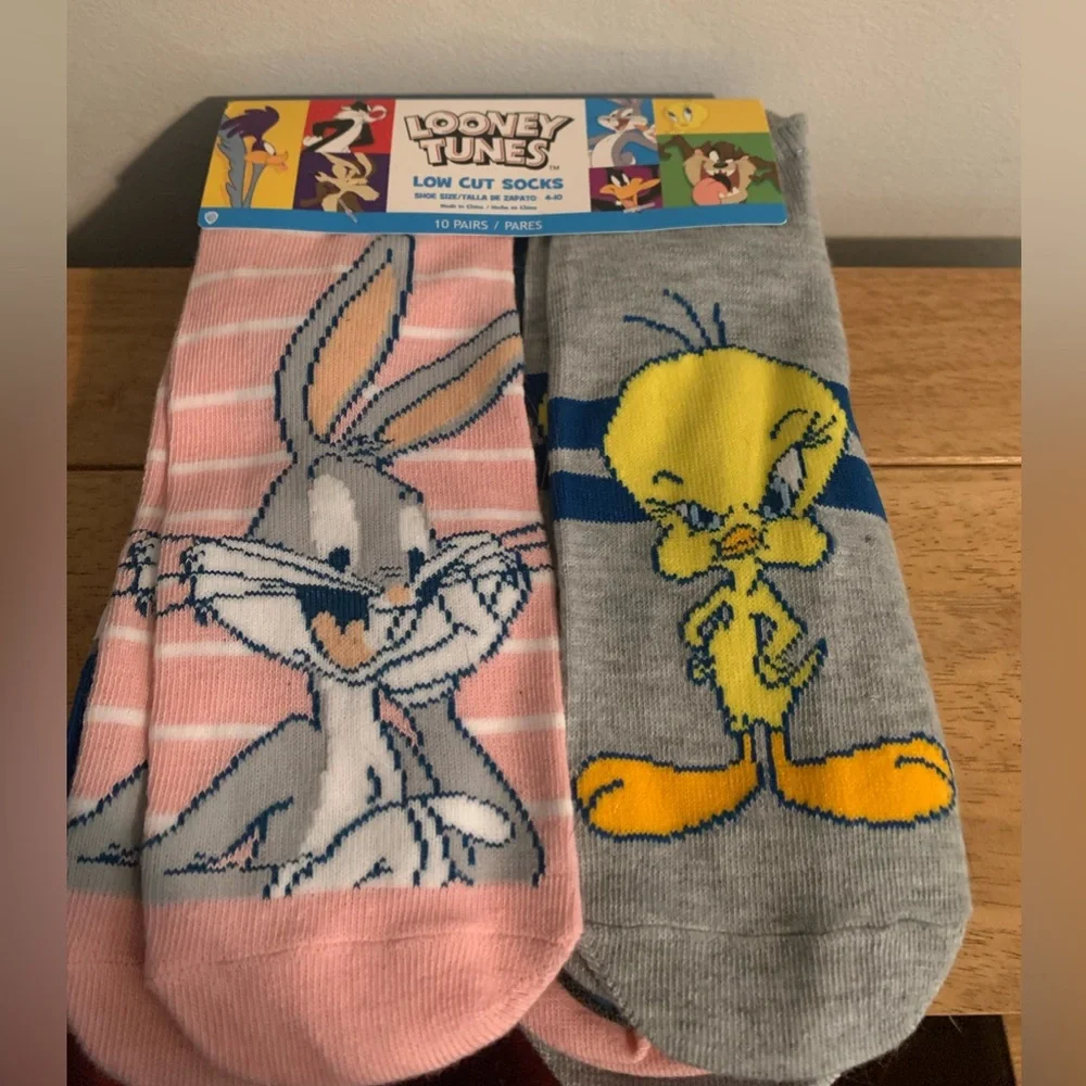 LOONEY TUNES Low Cut Socks 10 Pack Women's Shoe Size 4-10 NEW